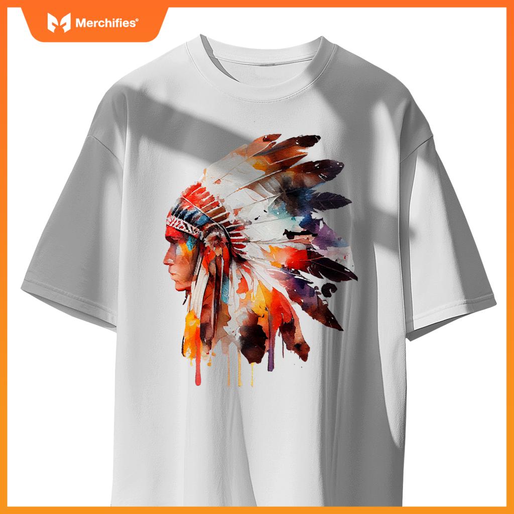 Native American Indian Ancestors Headdress Chief Men Women T-Shirt
