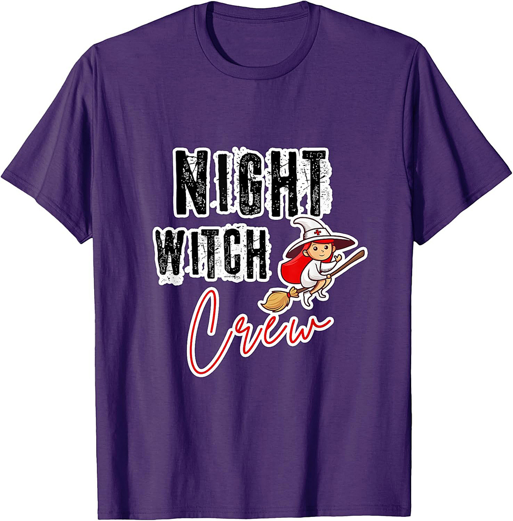 Night Witch Crew for Nurses - Nurse Halloween T-Shirt