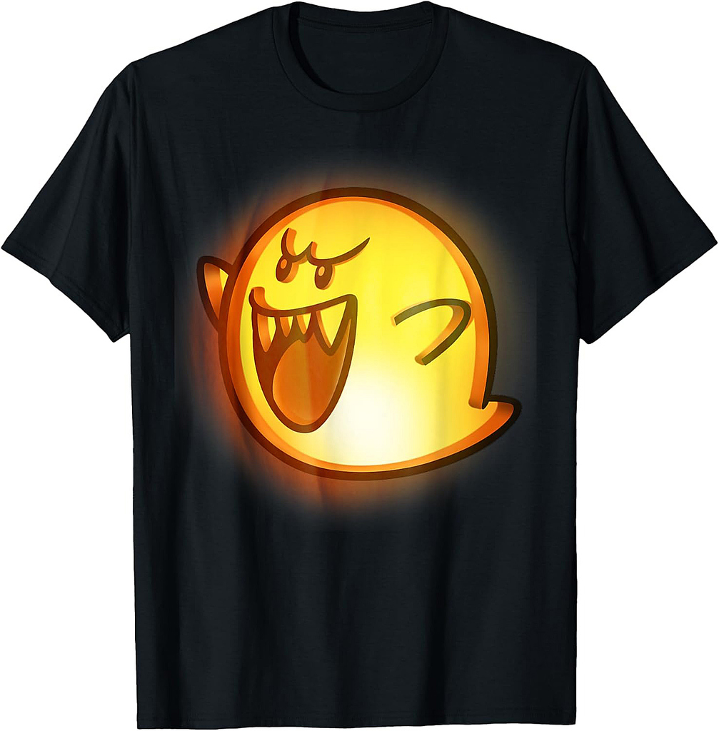Nintendo Super Mario Boo Halloween Pumpkin Graphic T-Shirt T-Shirt