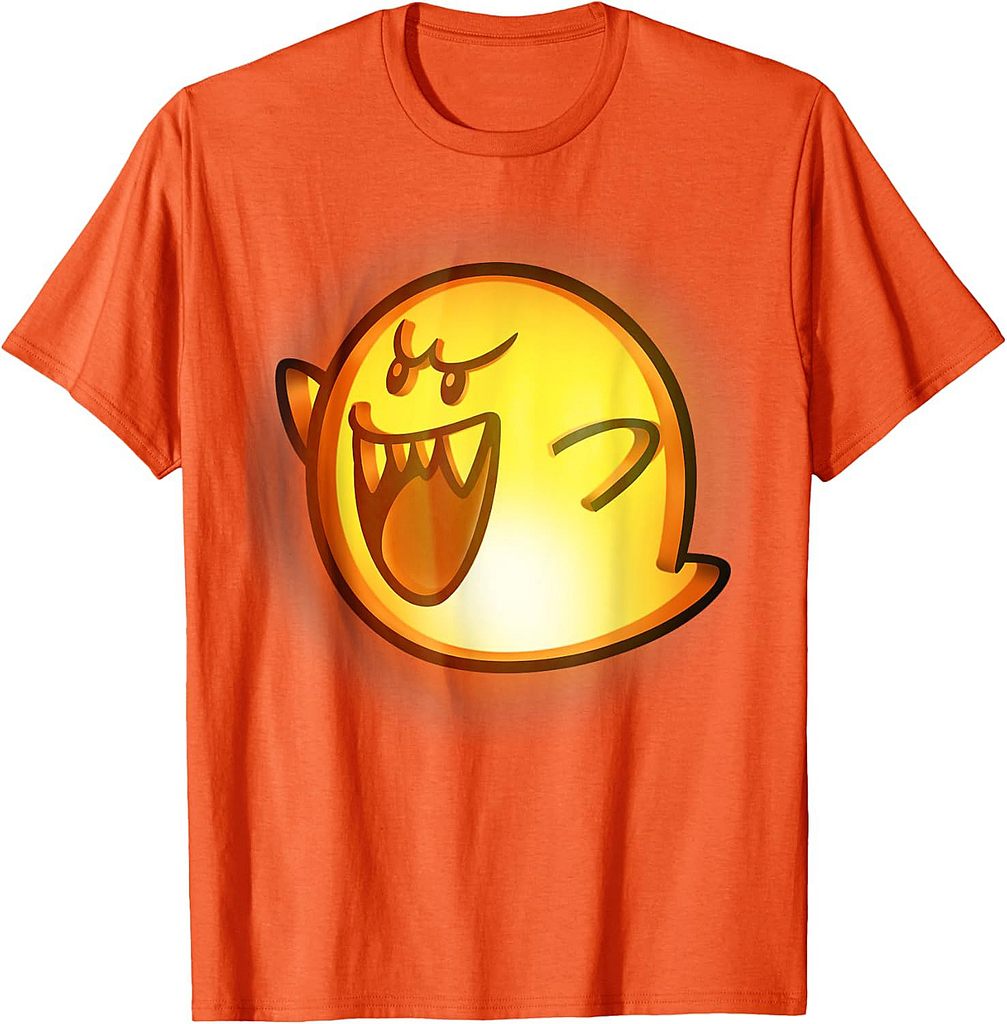 Nintendo Super Mario Boo Halloween Pumpkin Graphic T-Shirt T-Shirt