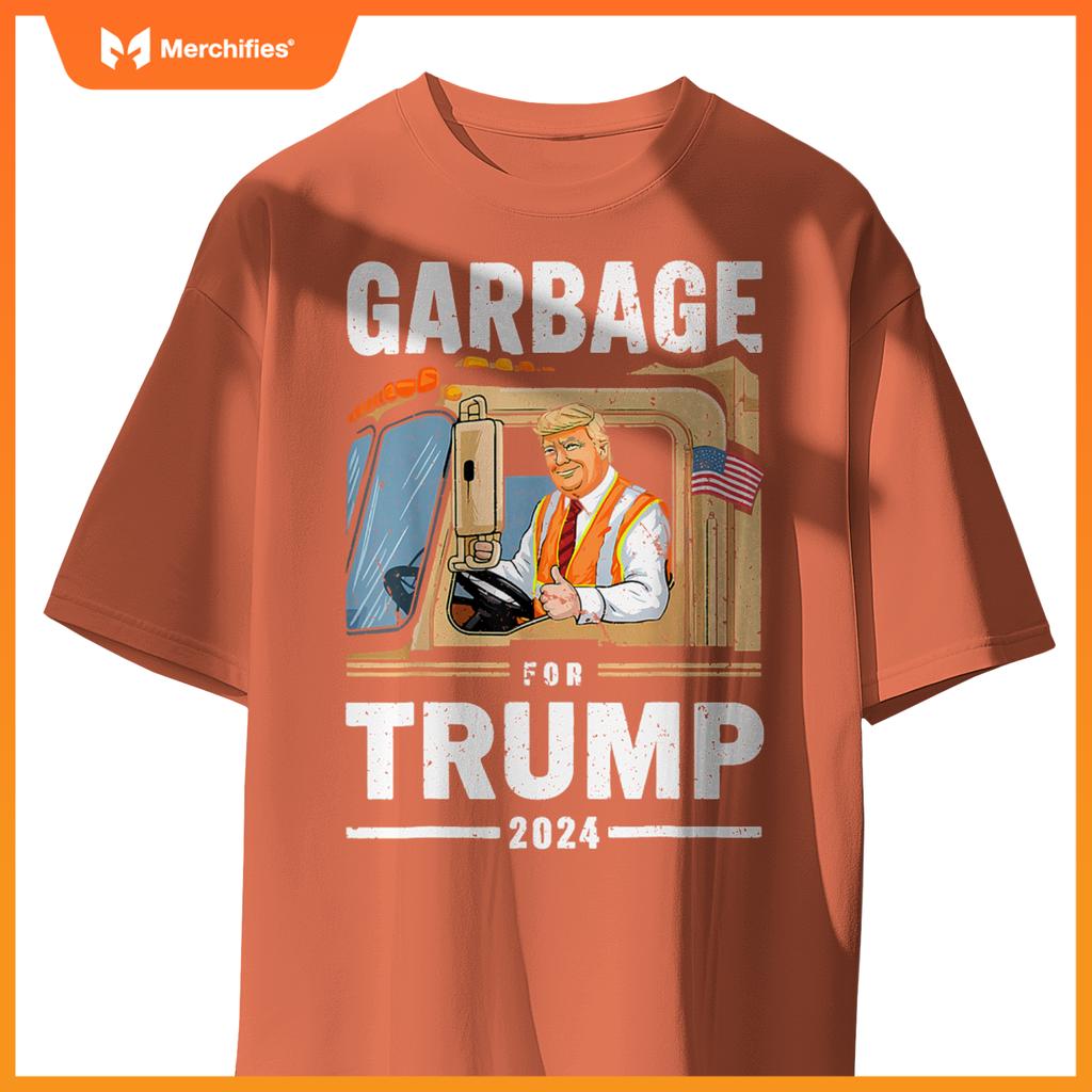 Garbage Trump 2024 Donald Trump Rides In Garbage Truck T-Shirt