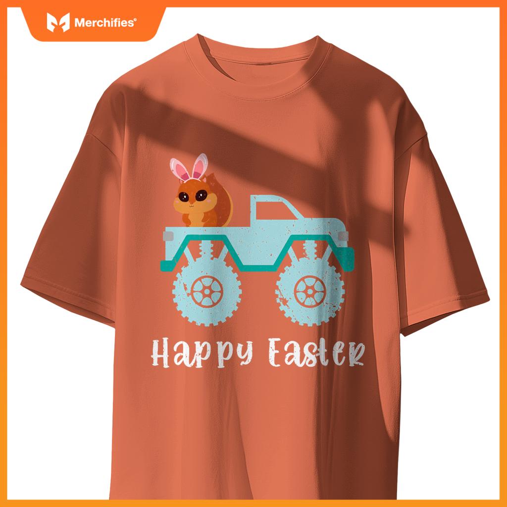 Happy Easter Squirrel Riding Monster Truck Toddler T-Shirt