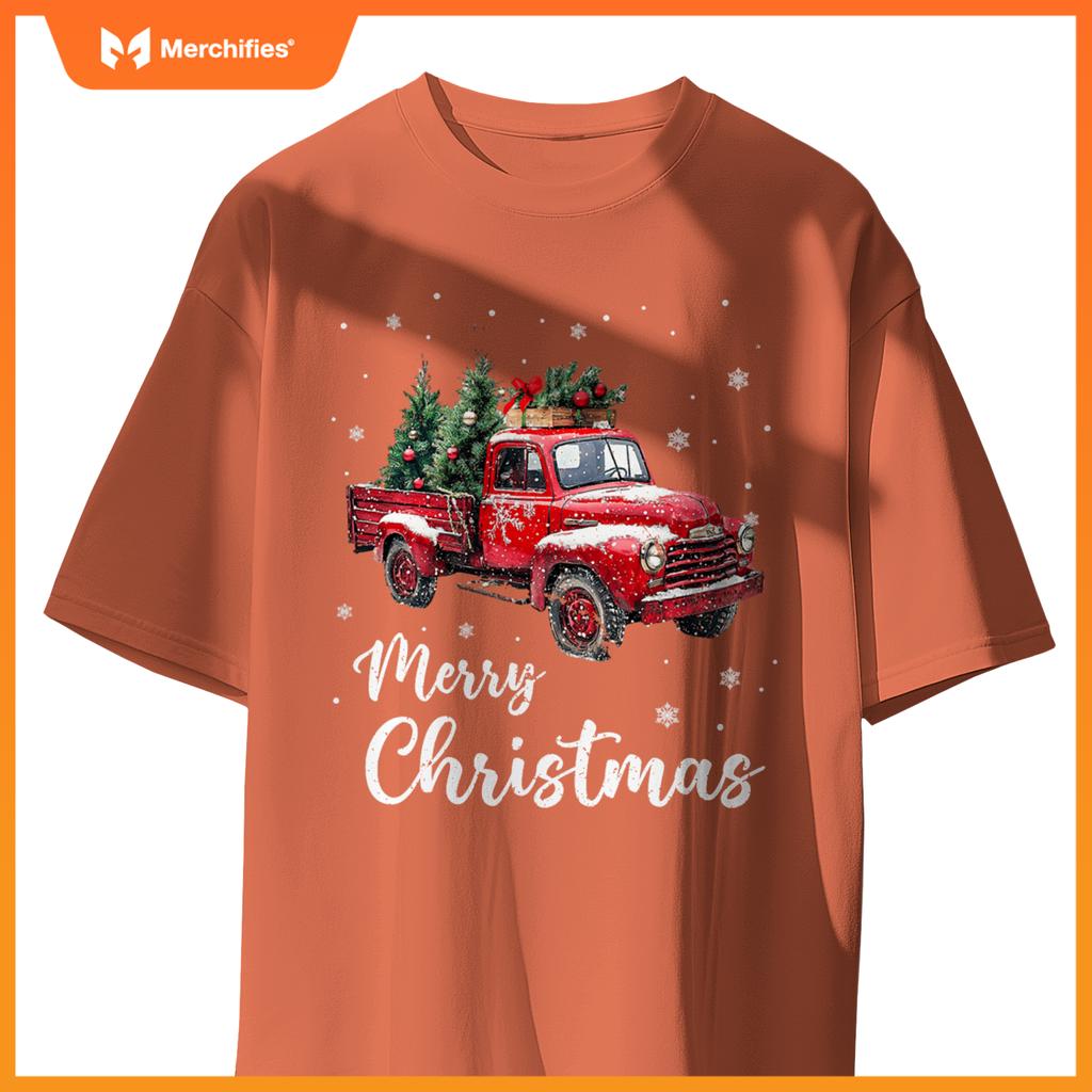 Merry Christmas Red Truck Family Matching Christmas Pajama T-Shirt