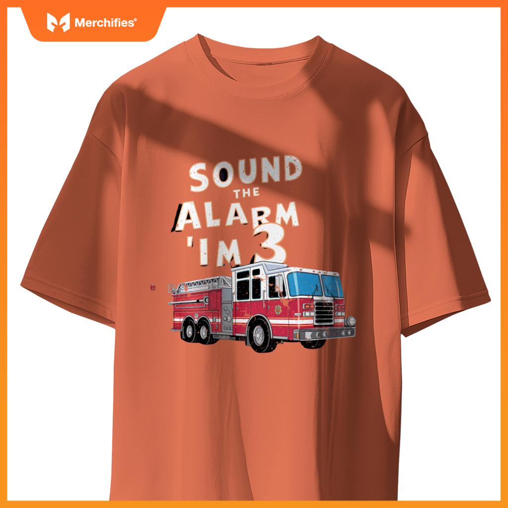 Kids Fire Truck 3 Year Old Firefighter 3rd Birthday Boy T-Shirt