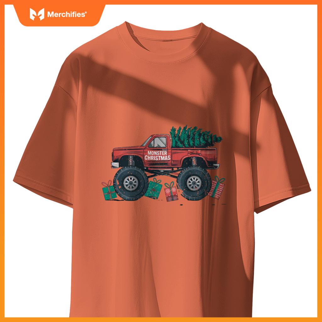 Monster Truck Christmas Tree Cool Xmas Toddler Youth T-Shirt