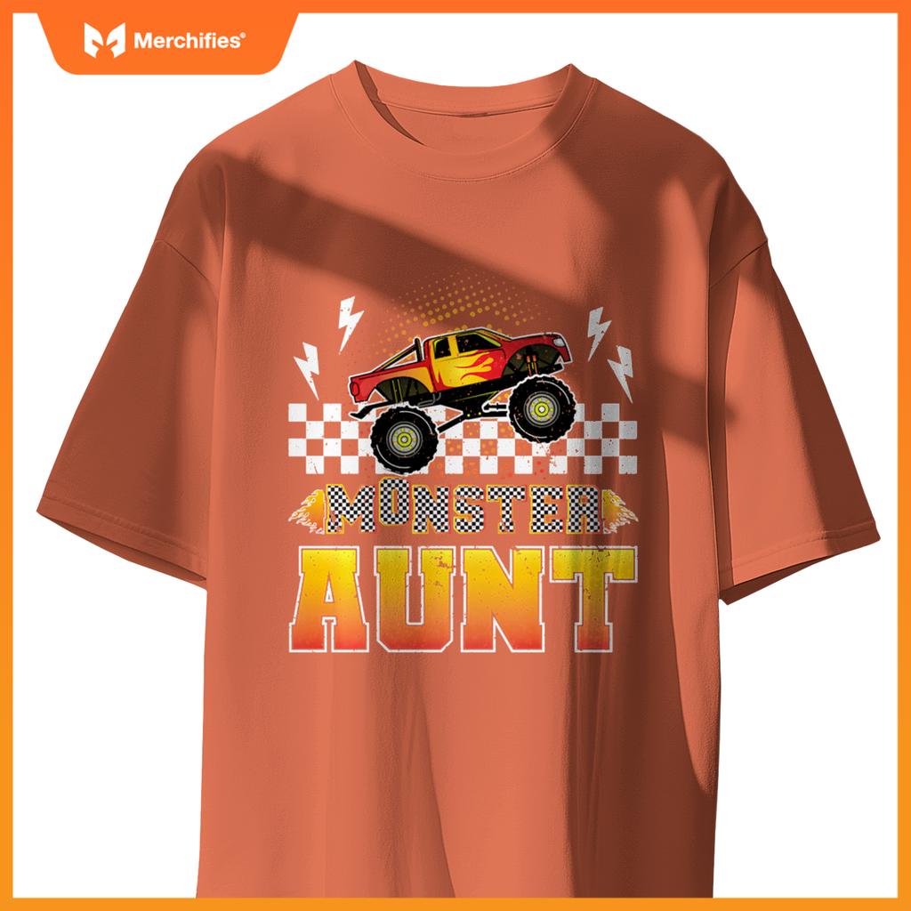 Monster Aunt Proud Monster Truck Aunt Monster Truck Auntie T-Shirt
