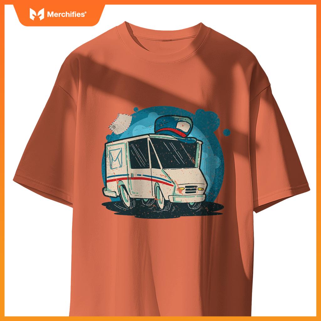 Mail Delivery Truck Artistic Postal Carrier Mailman T-Shirt