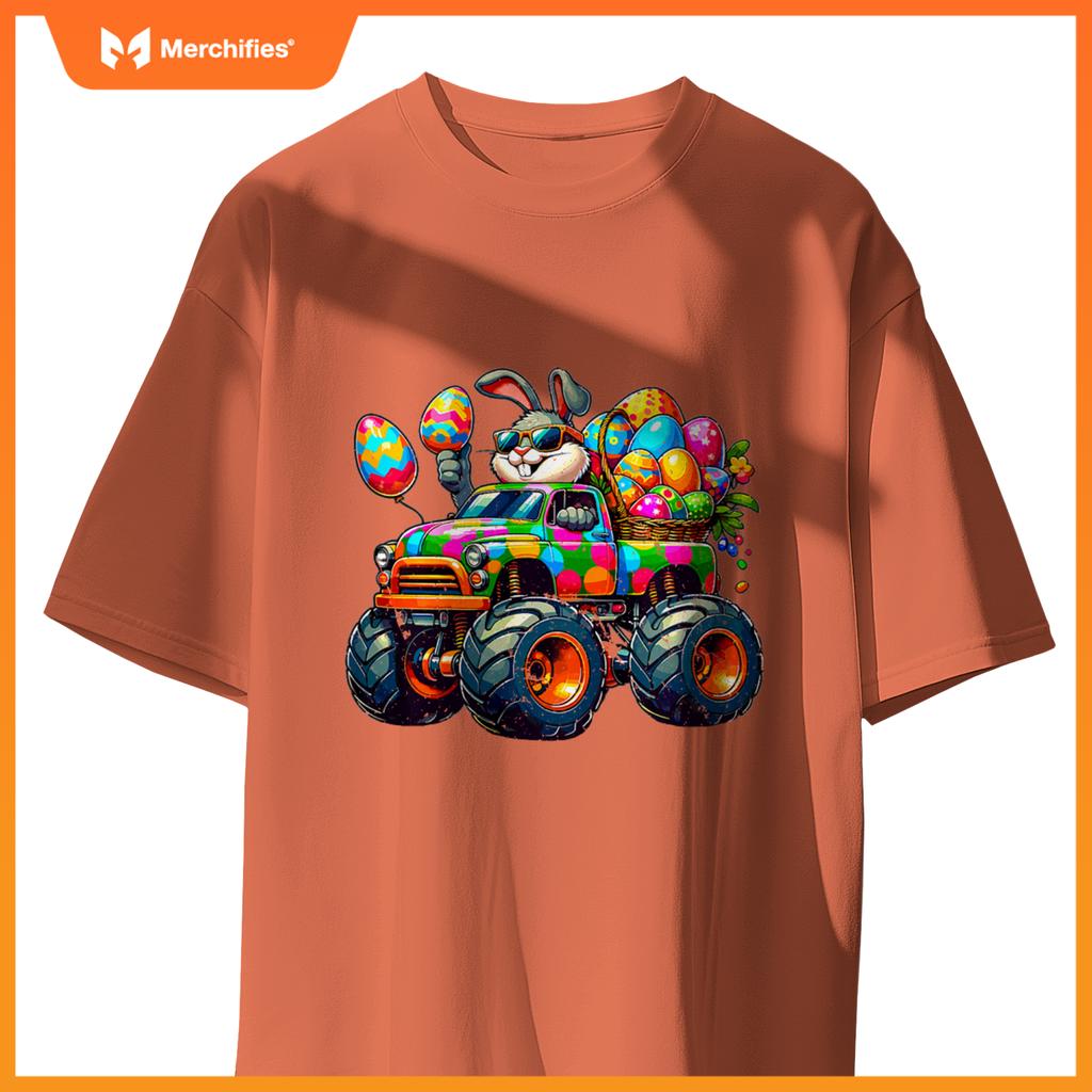 Kids Easter Day Bunny Monster Truck Eggs Cool Rabbit T-Shirt
