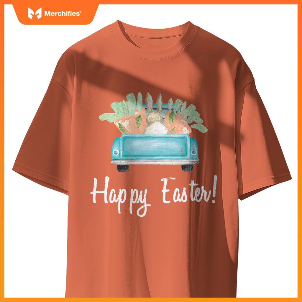 Happy Easter Watercolor Truck Party Teacher Cute T-Shirt