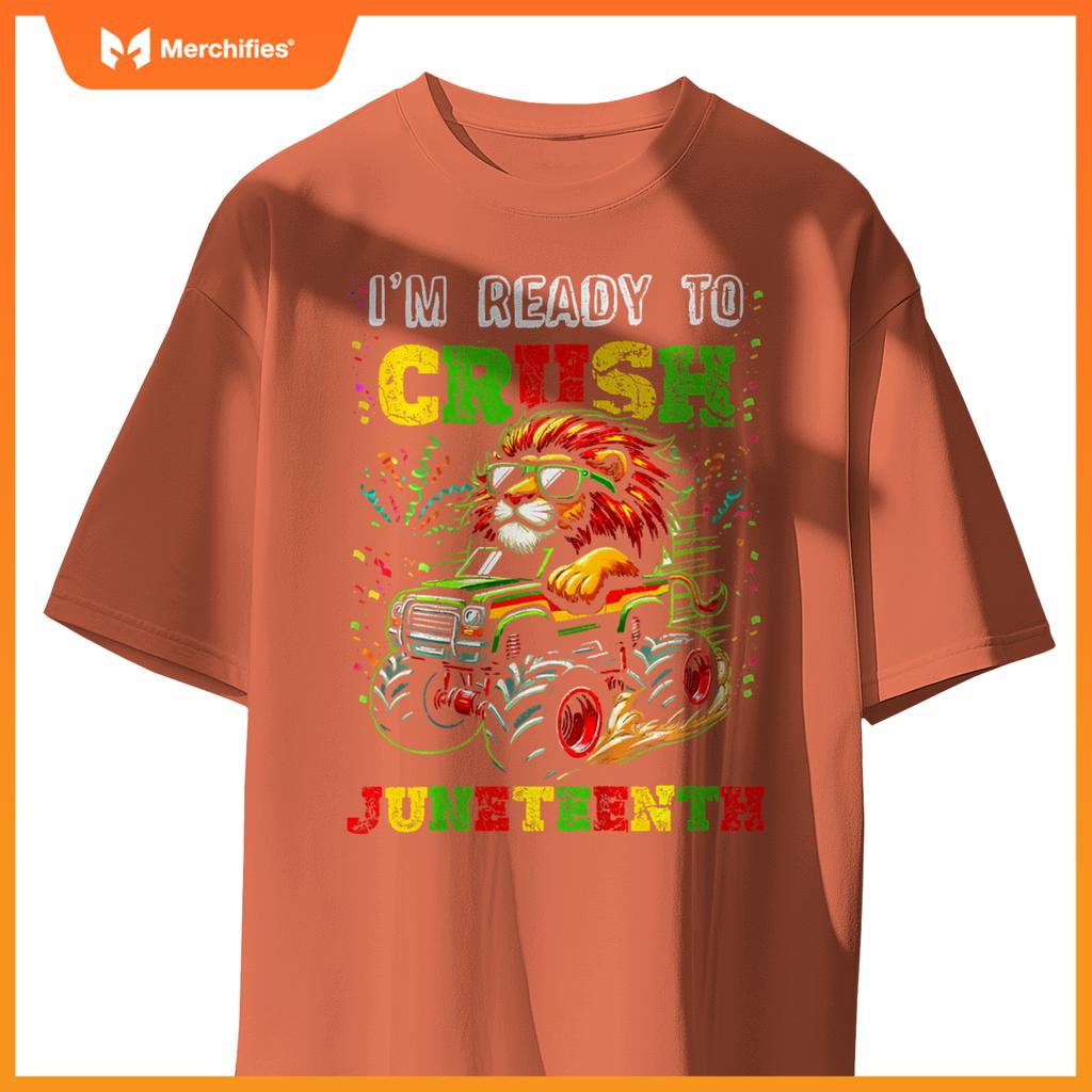 Kids Im Ready To Crush Junenth Monster Truck Lion Junenth T-Shirt