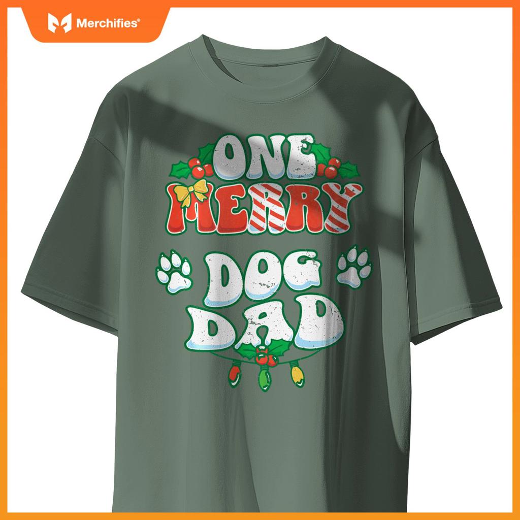 One Merry Dog Dad Christmas Xmas Holiday T-Shirt