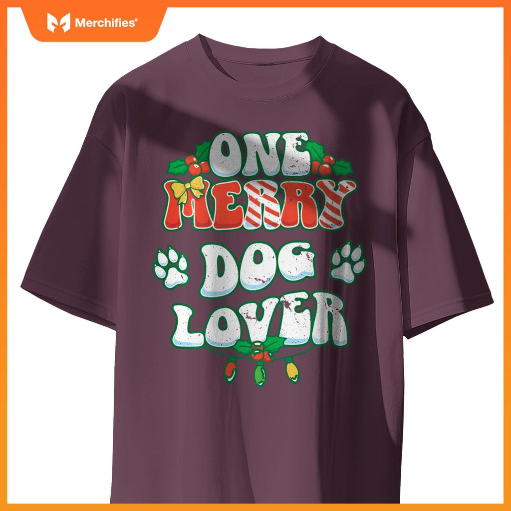 One Merry Dog Lover Christmas Xmas Holiday T-Shirt