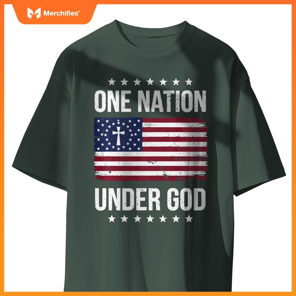 One Nation Under God Patriotic Christian Artwork T-Shirt