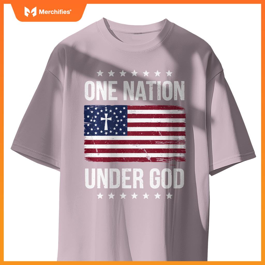 One Nation Under God Patriotic Christian Artwork T-Shirt