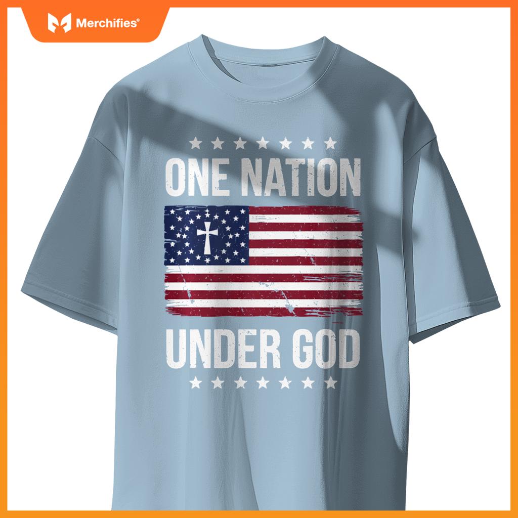 One Nation Under God Patriotic Christian Artwork T-Shirt