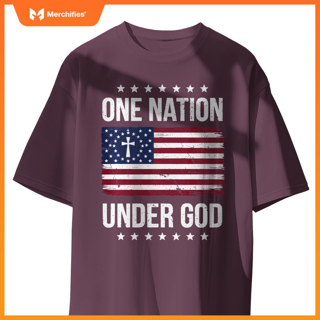 One Nation Under God Patriotic Christian Artwork T-Shirt