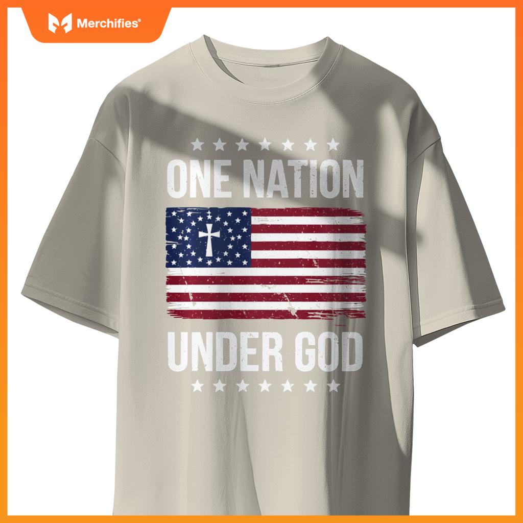 One Nation Under God Patriotic Christian Artwork T-Shirt