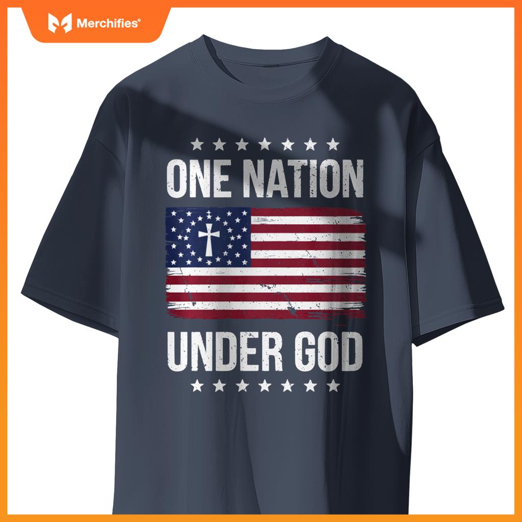 One Nation Under God Patriotic Christian Artwork T-Shirt