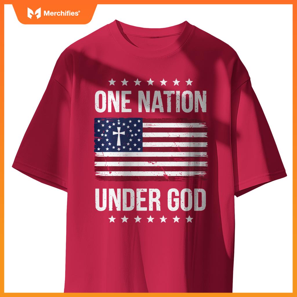 One Nation Under God Patriotic Christian Artwork T-Shirt
