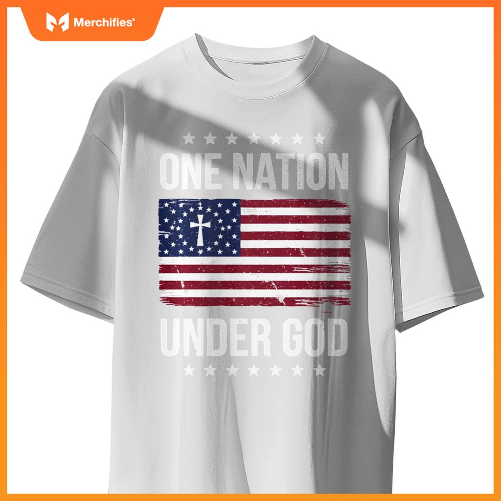 One Nation Under God Patriotic Christian Artwork T-Shirt
