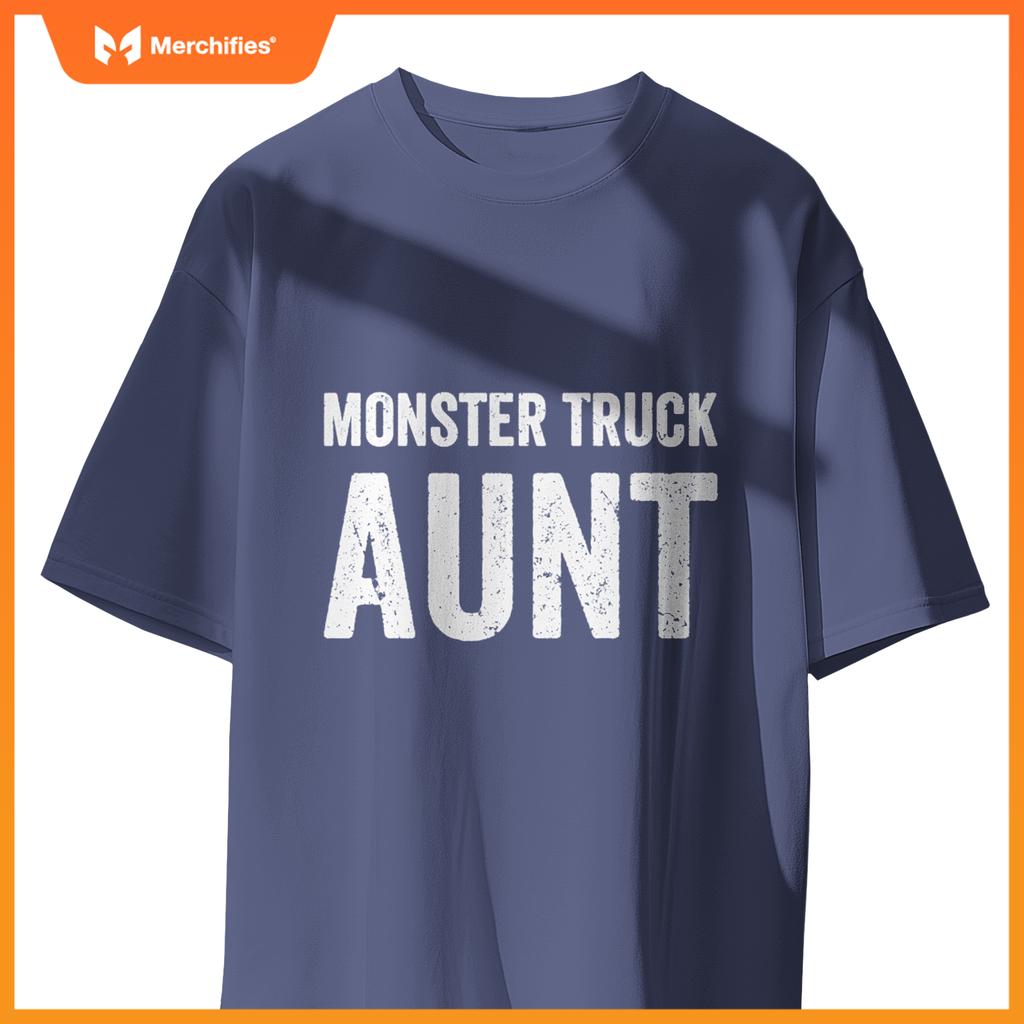 Monster Truck Aunt Retro Vintage Monster Truck Family T-Shirt