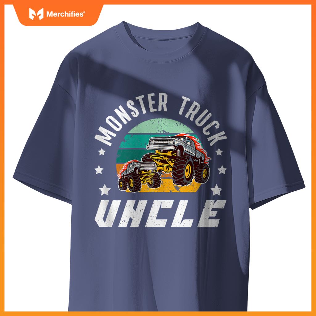 Mens Monster Truck Uncle Retro Monster Truck Uncle T-Shirt