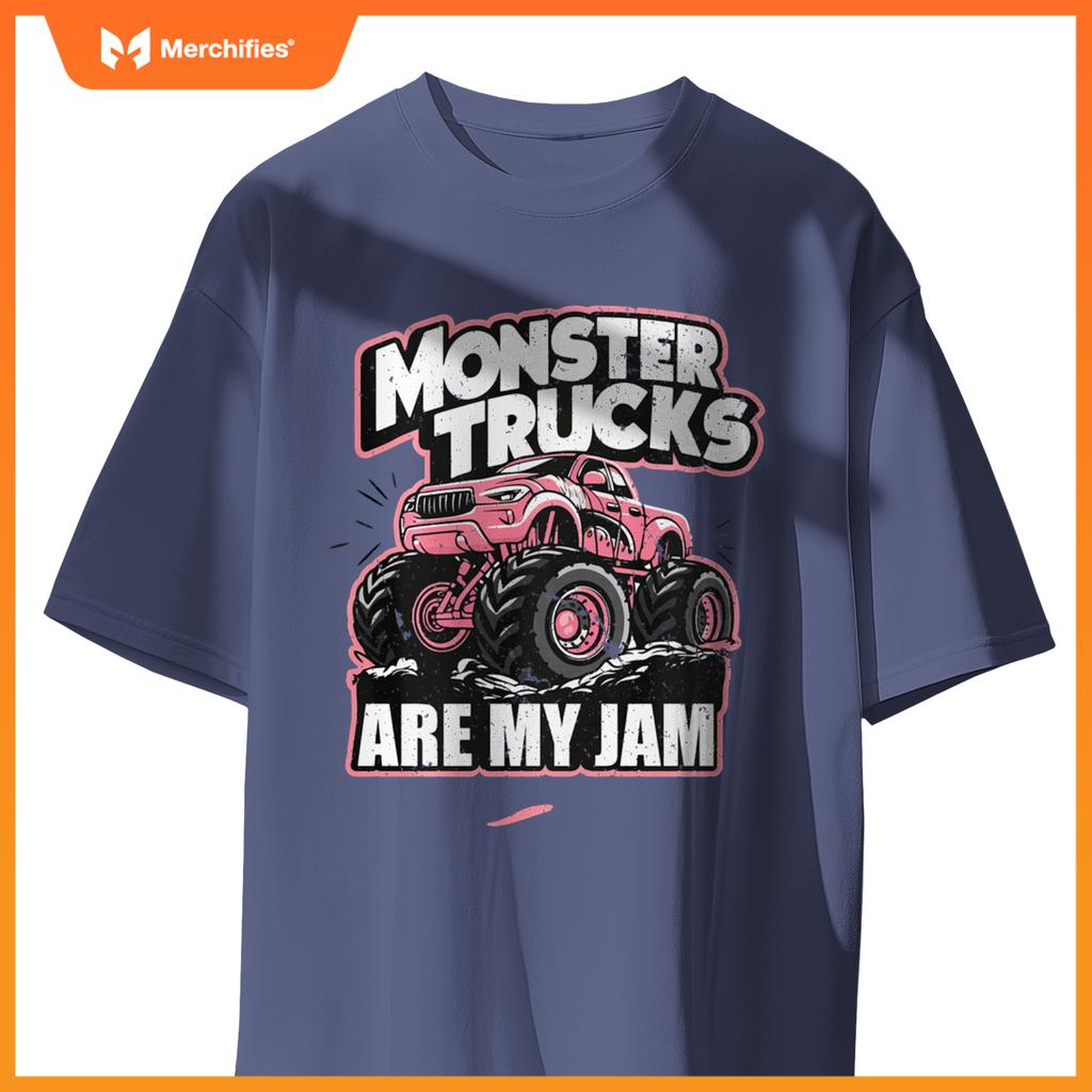 Monster Truck Are My Jam Pink Race Day Outfit For Car Lover T-Shirt