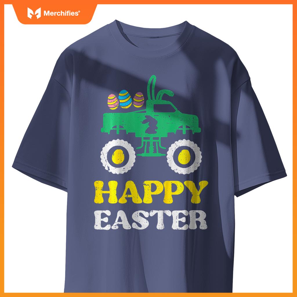 Kids Happy Easter Monster Truck Bunny Rabbit Boys Kids Toddler T-Shirt