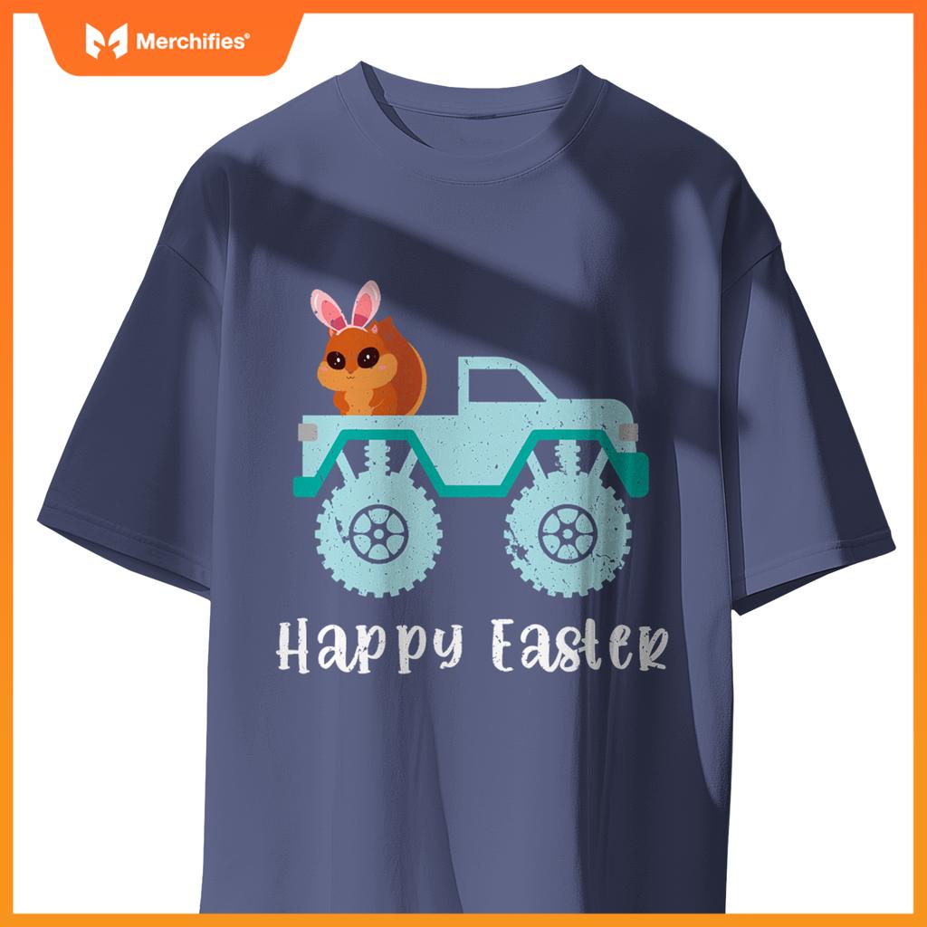 Happy Easter Squirrel Riding Monster Truck Toddler T-Shirt