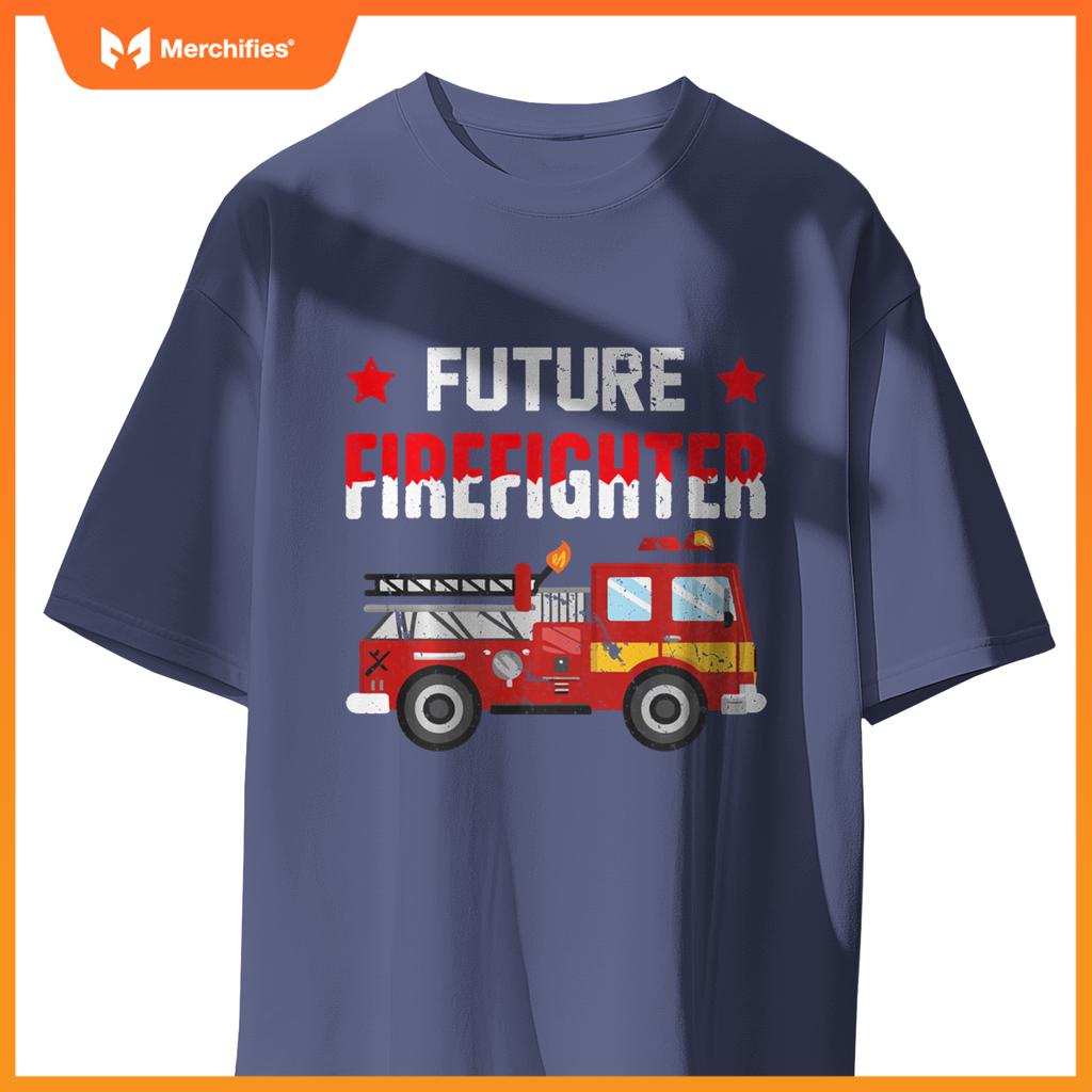 Future Firefighter Fireman Firefighting Boys Kids Fire Truck T-Shirt