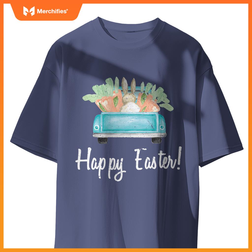 Happy Easter Watercolor Truck Party Teacher Cute T-Shirt