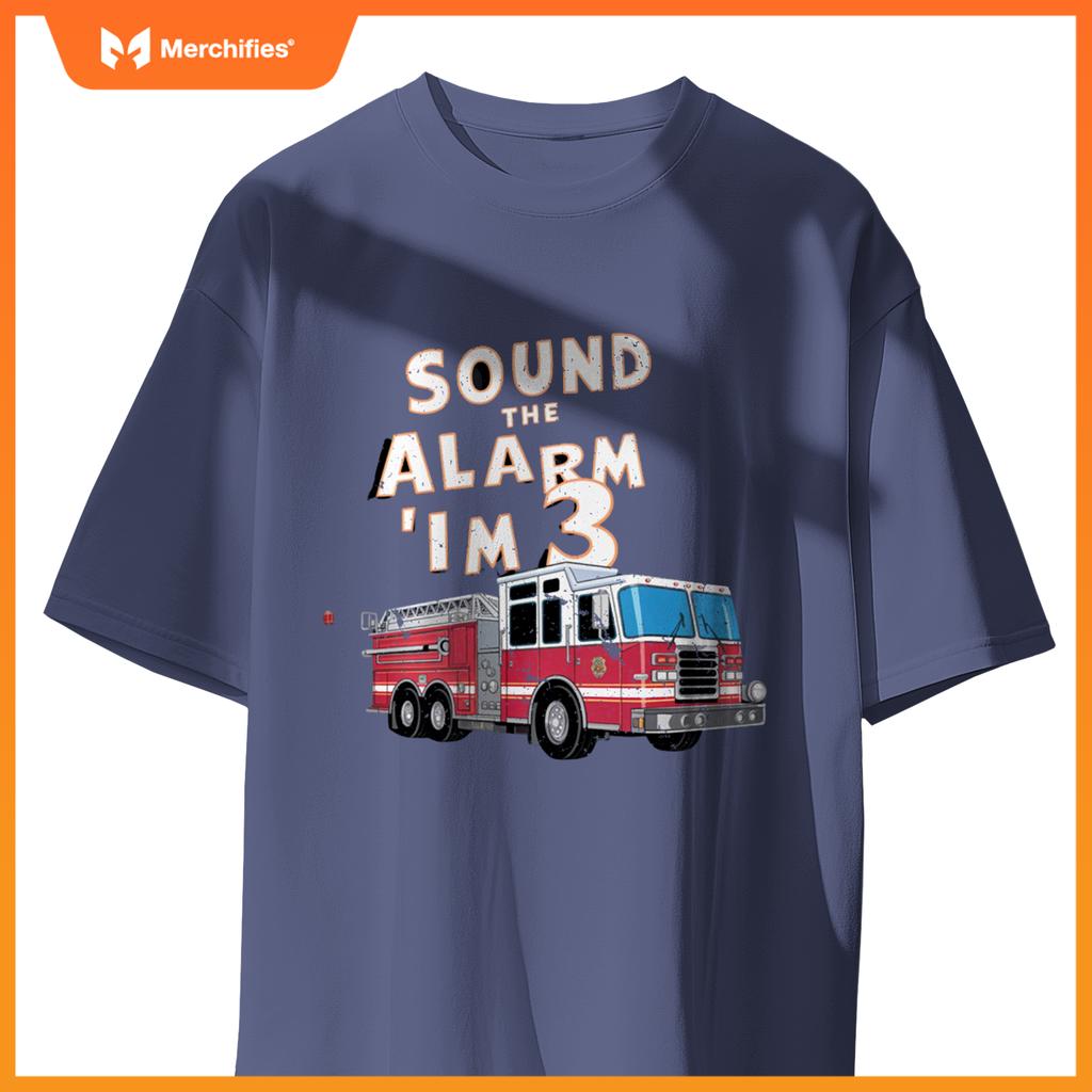 Kids Fire Truck 3 Year Old Firefighter 3rd Birthday Boy T-Shirt