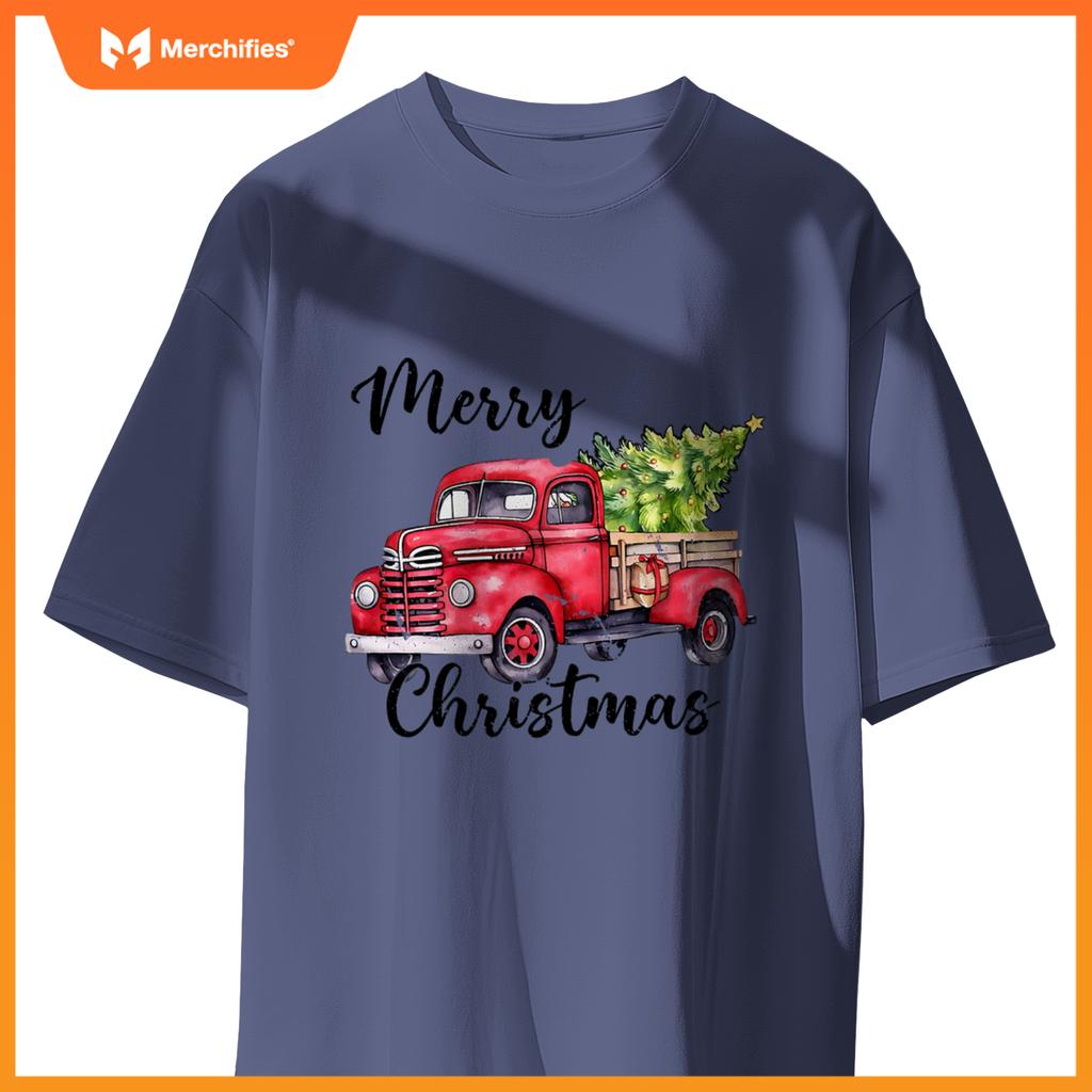Merry Christmas Red Truck,  Holiday Truck With Tree T-Shirt