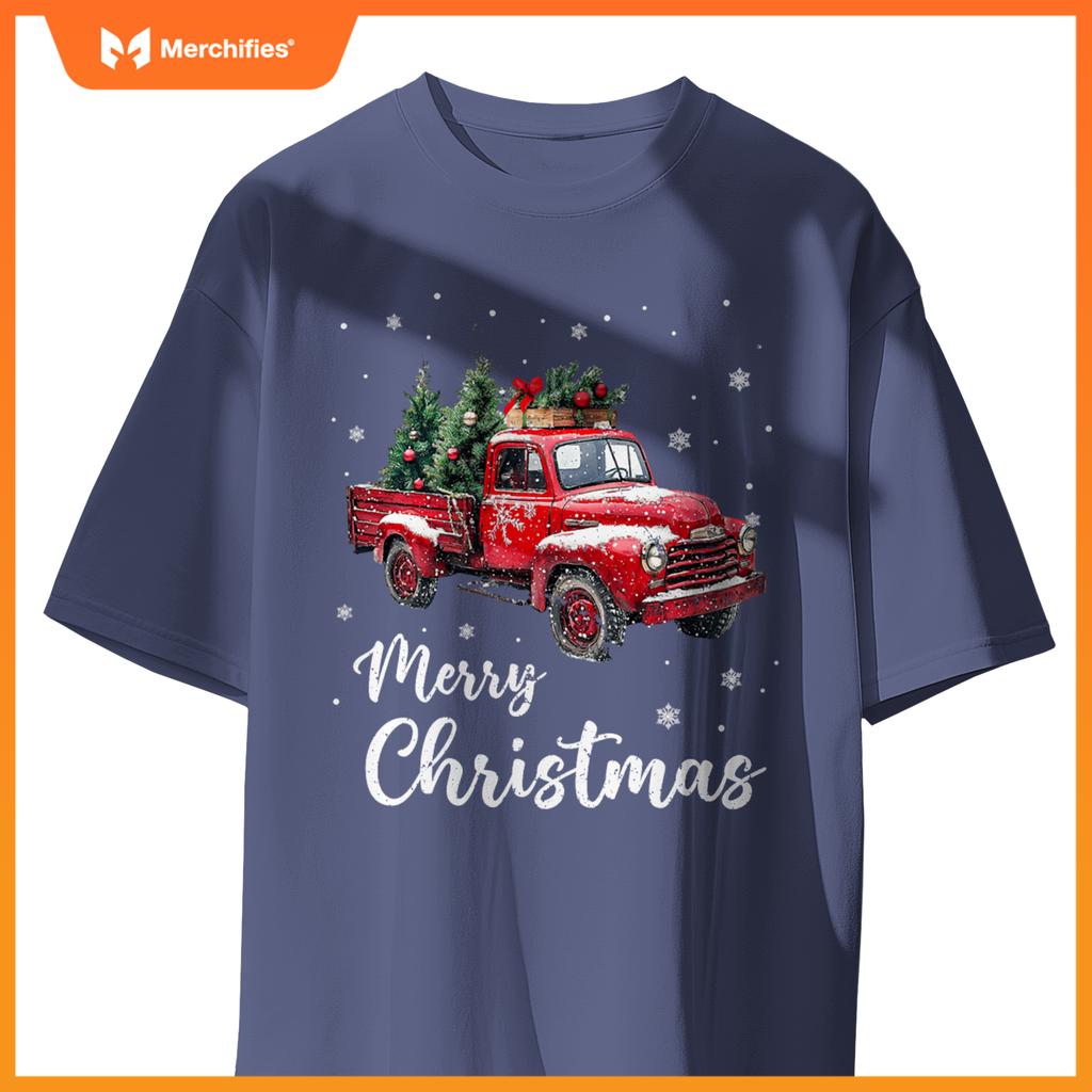 Merry Christmas Red Truck Family Matching Christmas Pajama T-Shirt