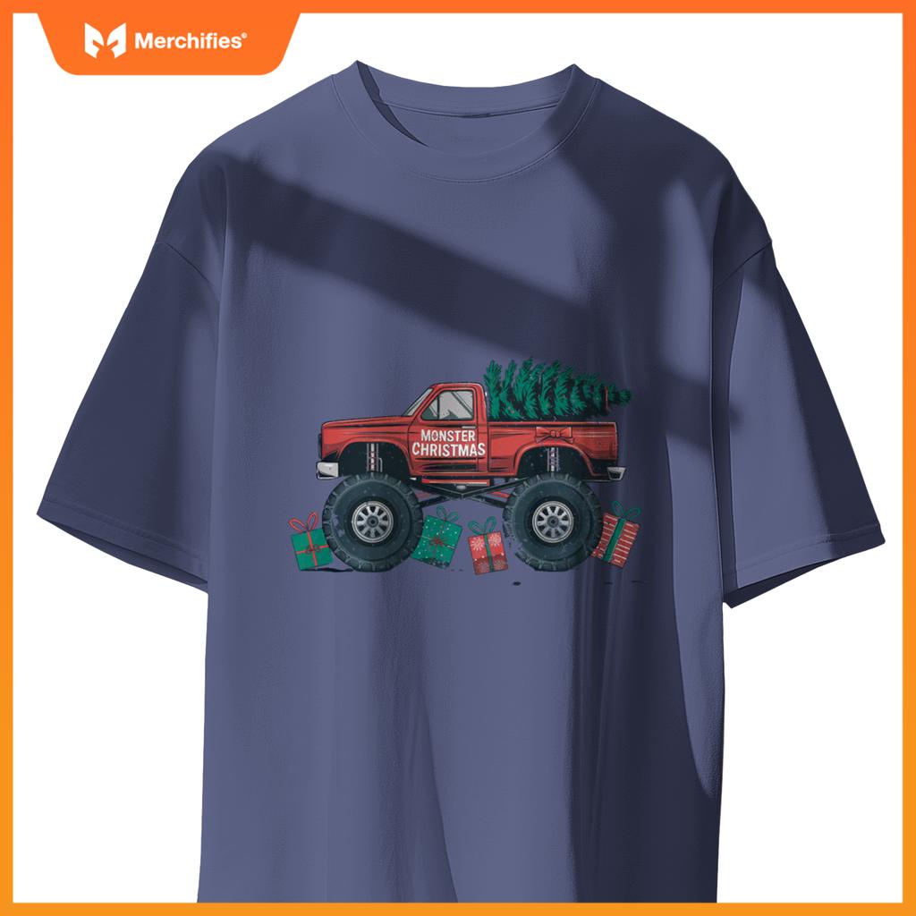 Monster Truck Christmas Tree Cool Xmas Toddler Youth T-Shirt