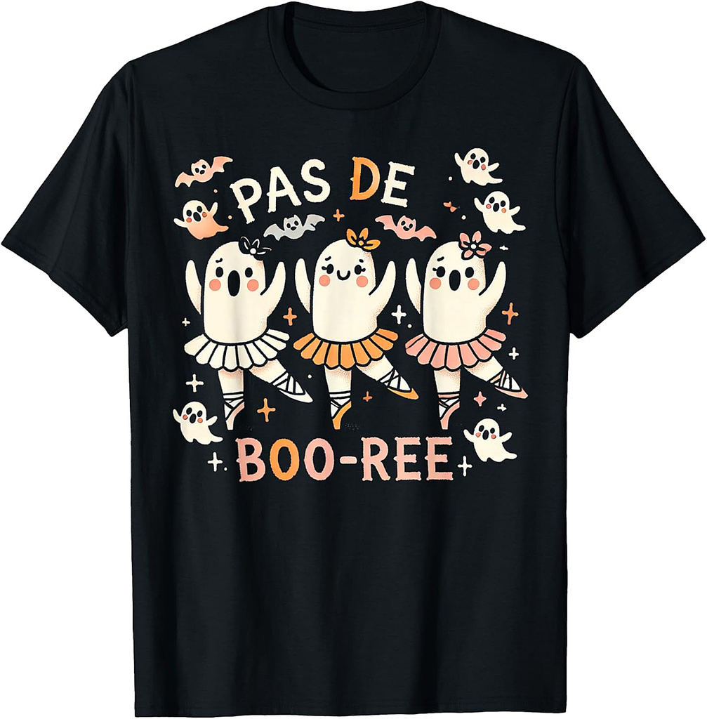 Pas de BOO Ree Ghost Ballet Dancer Halloween Dance Teacher T-Shirt