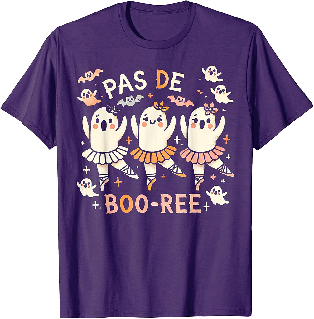 Pas de BOO Ree Ghost Ballet Dancer Halloween Dance Teacher T-Shirt