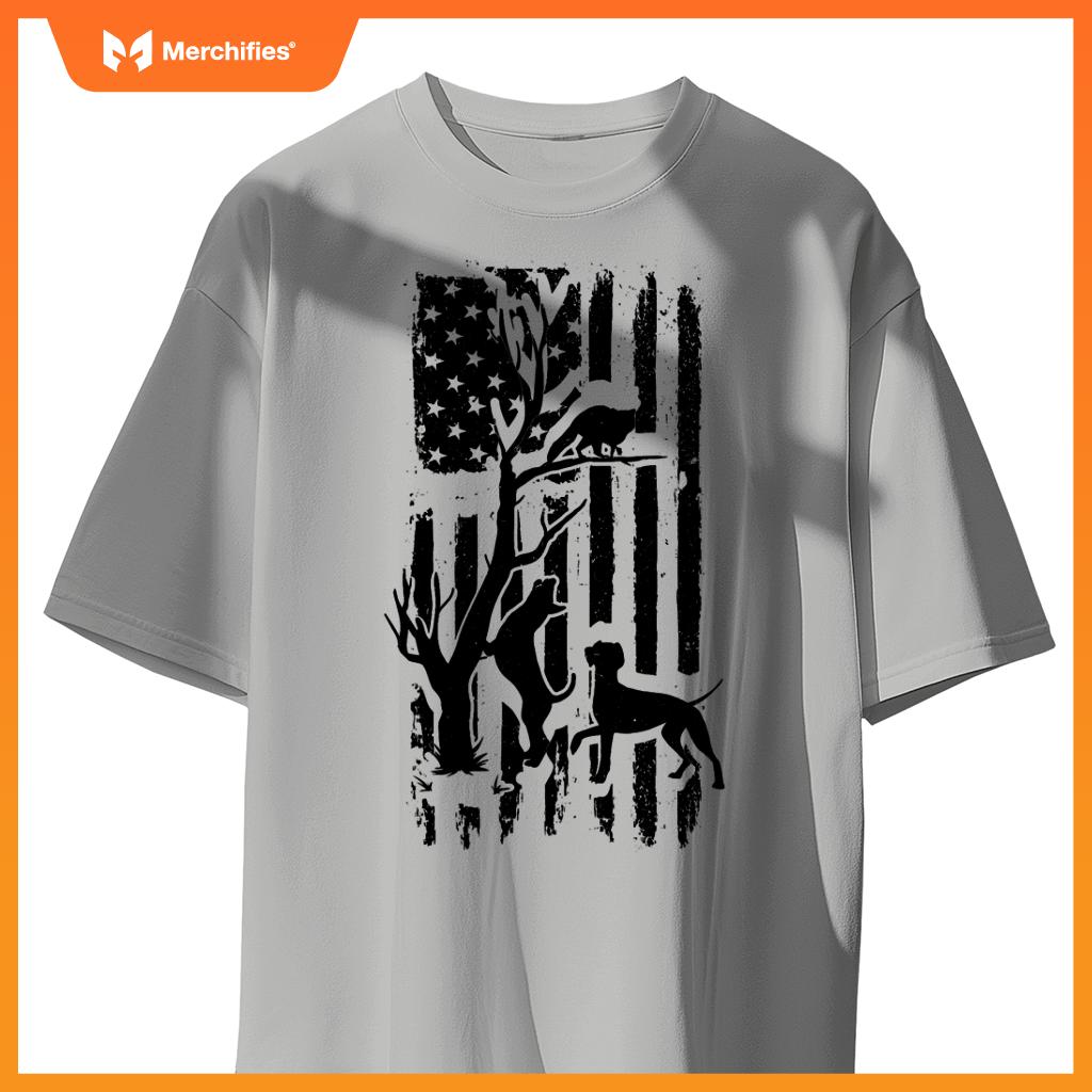 Patriotic Coonhunter USA Flag Hunting Dog Coon Hound T-Shirt