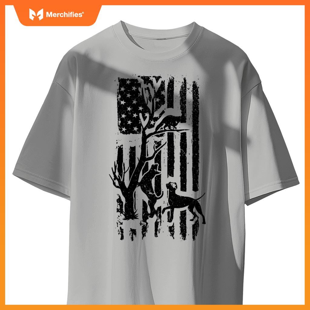 Patriotic Coonhunter USA Flag Hunting Dog Coon Hound T-Shirt