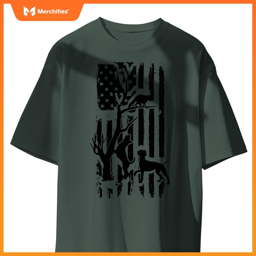 Patriotic Coonhunter USA Flag Hunting Dog Coon Hound T-Shirt