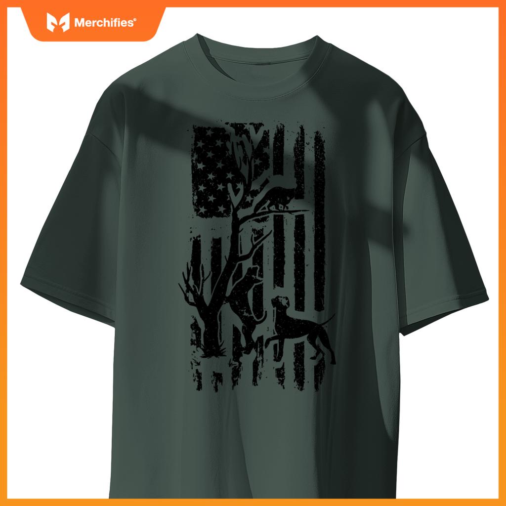 Patriotic Coonhunter USA Flag Hunting Dog Coon Hound T-Shirt