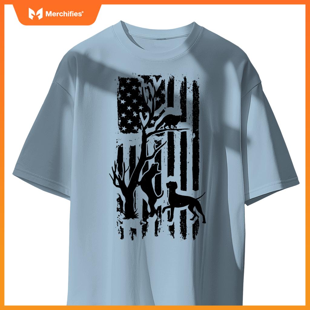 Patriotic Coonhunter USA Flag Hunting Dog Coon Hound T-Shirt