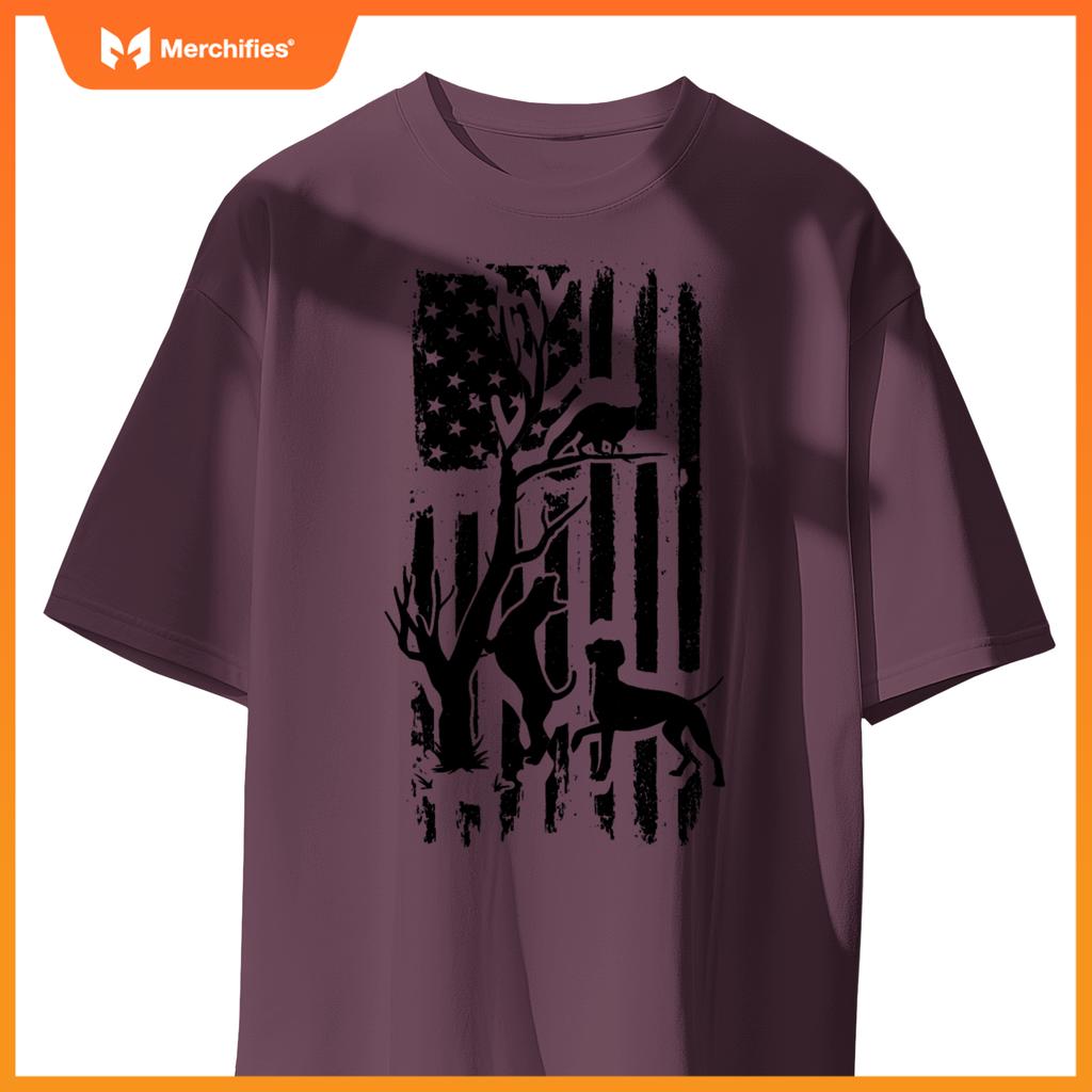 Patriotic Coonhunter USA Flag Hunting Dog Coon Hound T-Shirt