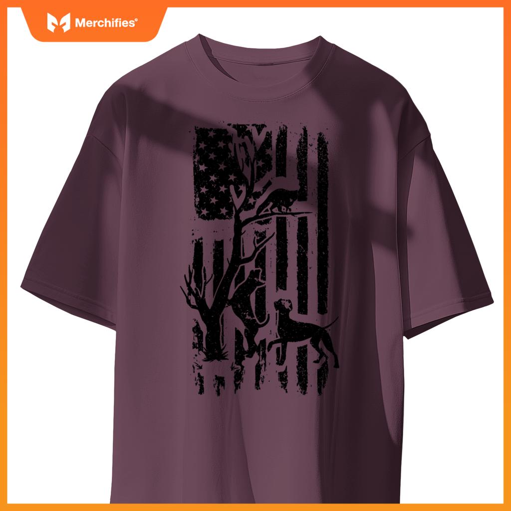 Patriotic Coonhunter USA Flag Hunting Dog Coon Hound T-Shirt
