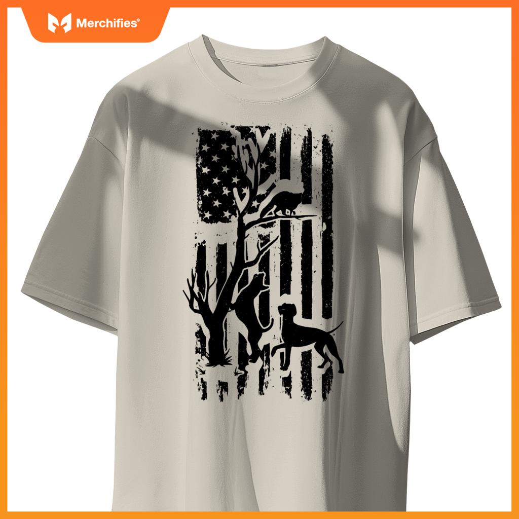 Patriotic Coonhunter USA Flag Hunting Dog Coon Hound T-Shirt