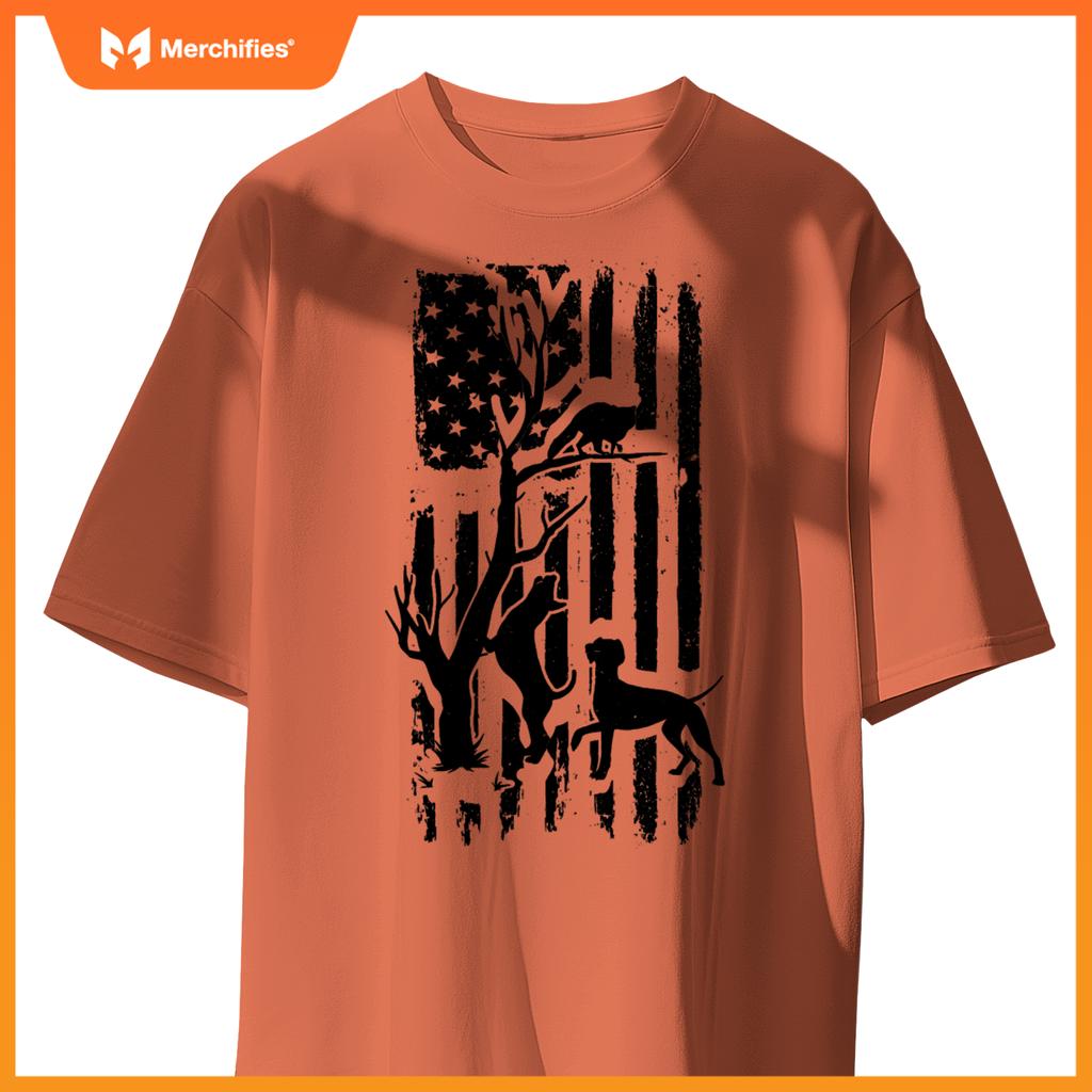 Patriotic Coonhunter USA Flag Hunting Dog Coon Hound T-Shirt