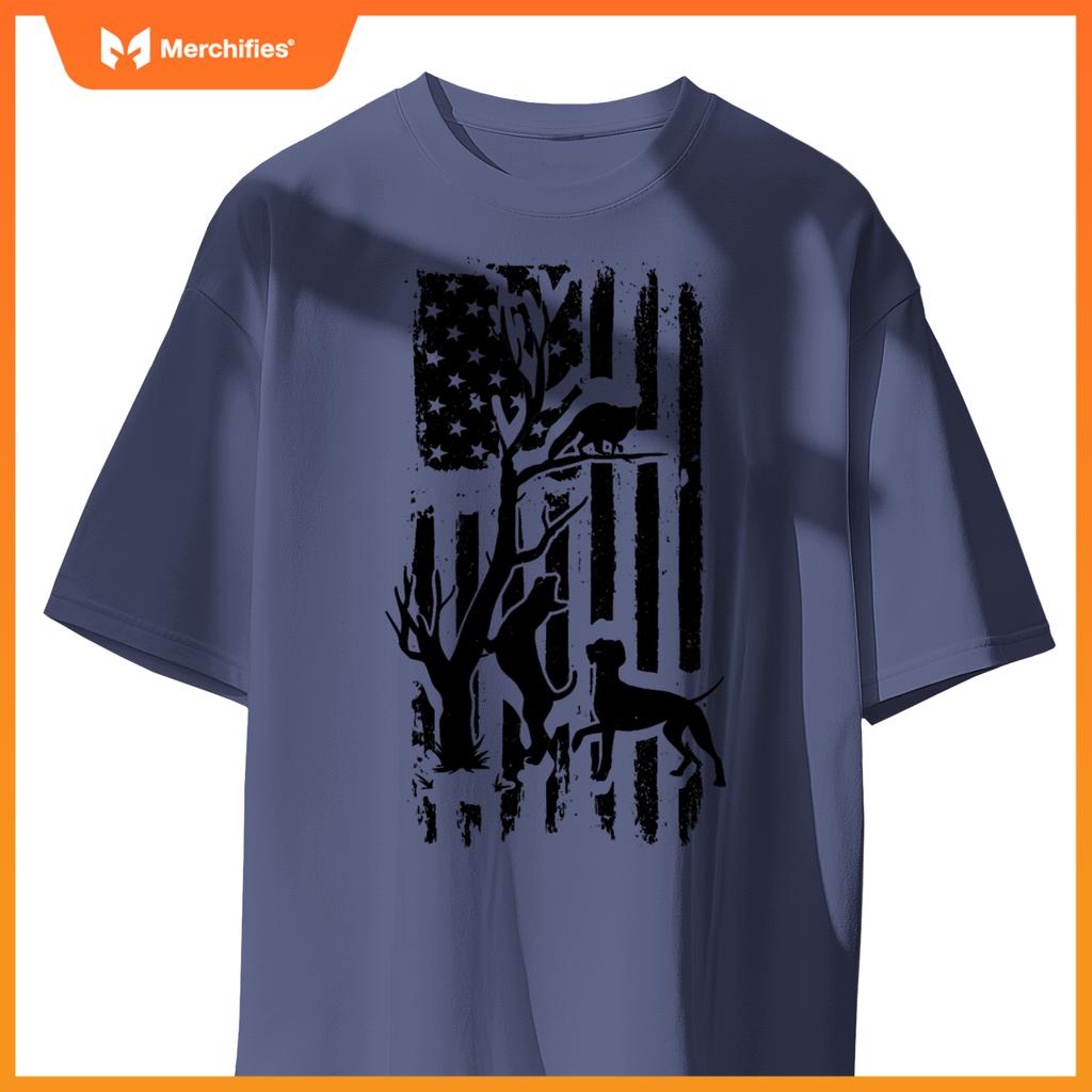 Patriotic Coonhunter USA Flag Hunting Dog Coon Hound T-Shirt