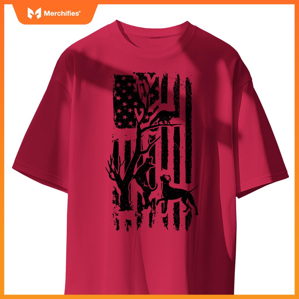 Patriotic Coonhunter USA Flag Hunting Dog Coon Hound T-Shirt