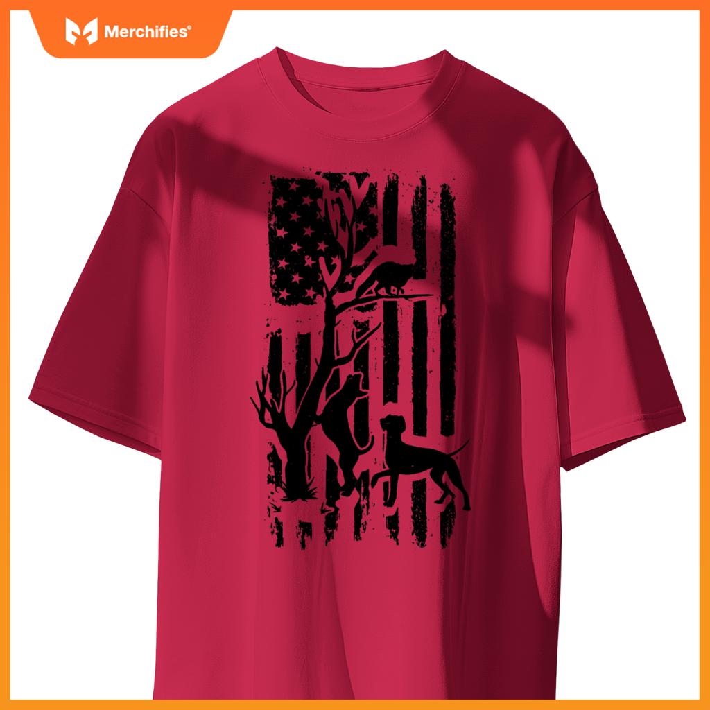Patriotic Coonhunter USA Flag Hunting Dog Coon Hound T-Shirt