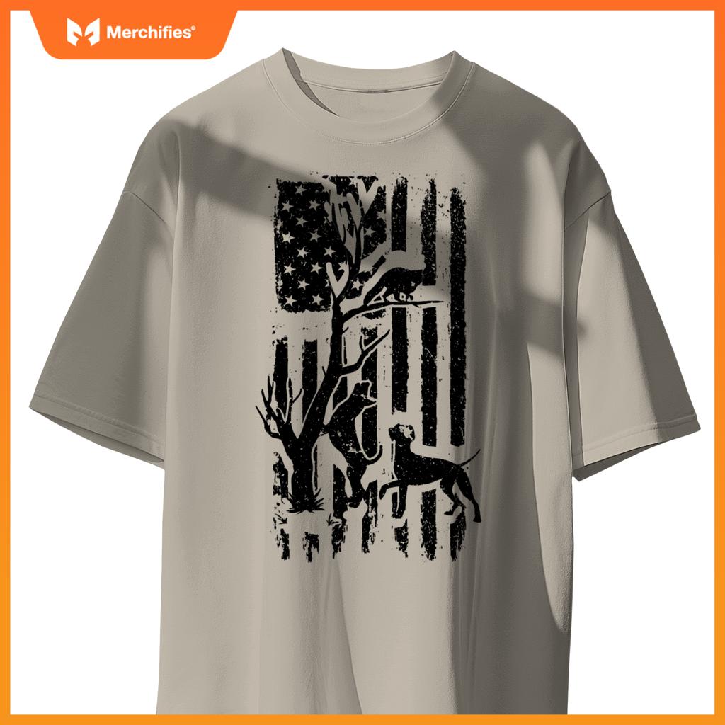 Patriotic Coonhunter USA Flag Hunting Dog Coon Hound T-Shirt